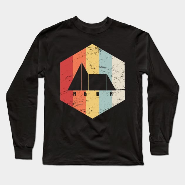 Retro 70s Synthesizer ADSR Envelope Long Sleeve T-Shirt by MeatMan